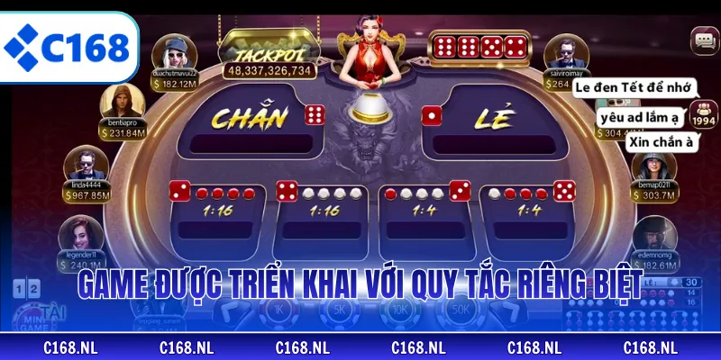 Game được triển khai với quy tắc riêng biệt